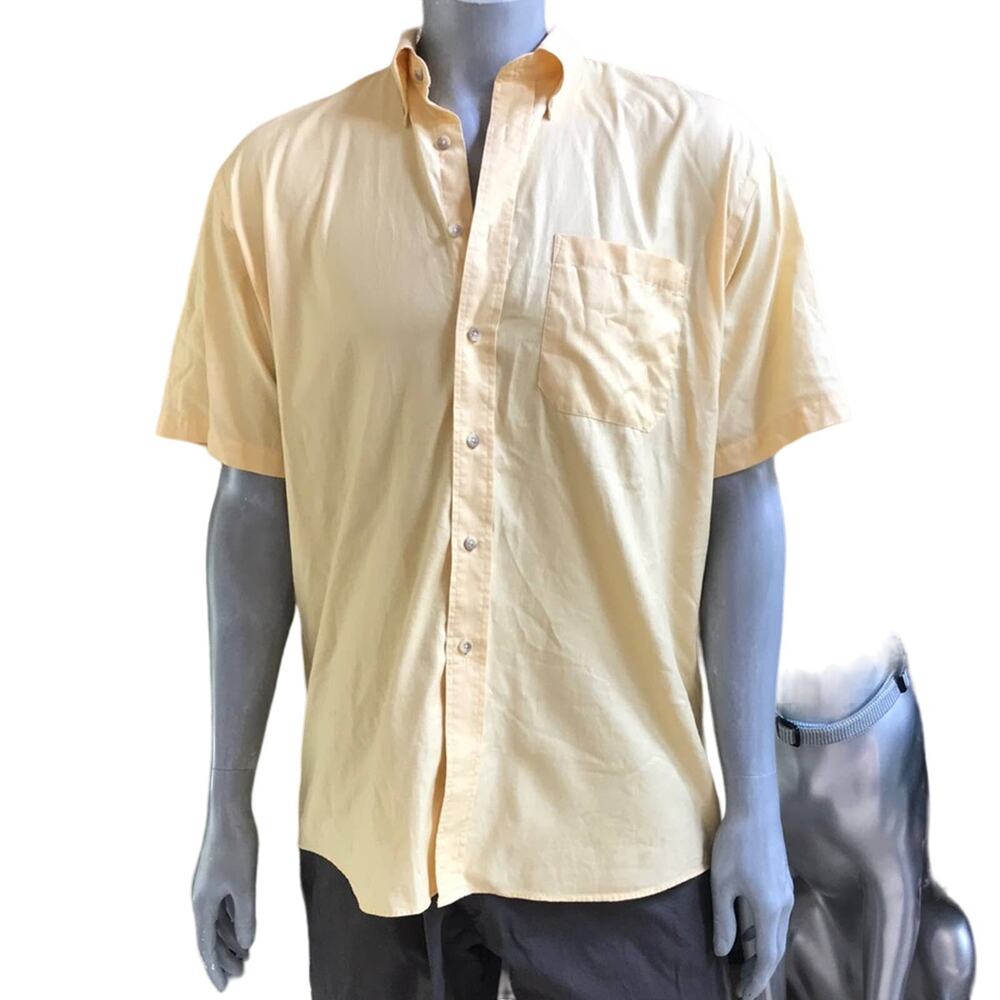 Pendleton Cotton Yellow Button Down Short Sleeve Shirt Men's Size Large